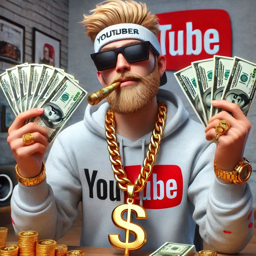 Youtuber Making Out Cash Out Of Merch And Handling Cash Image