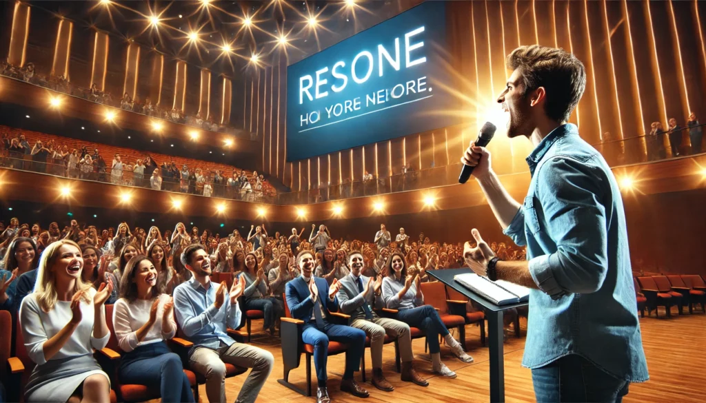 motivational speaker on stage
